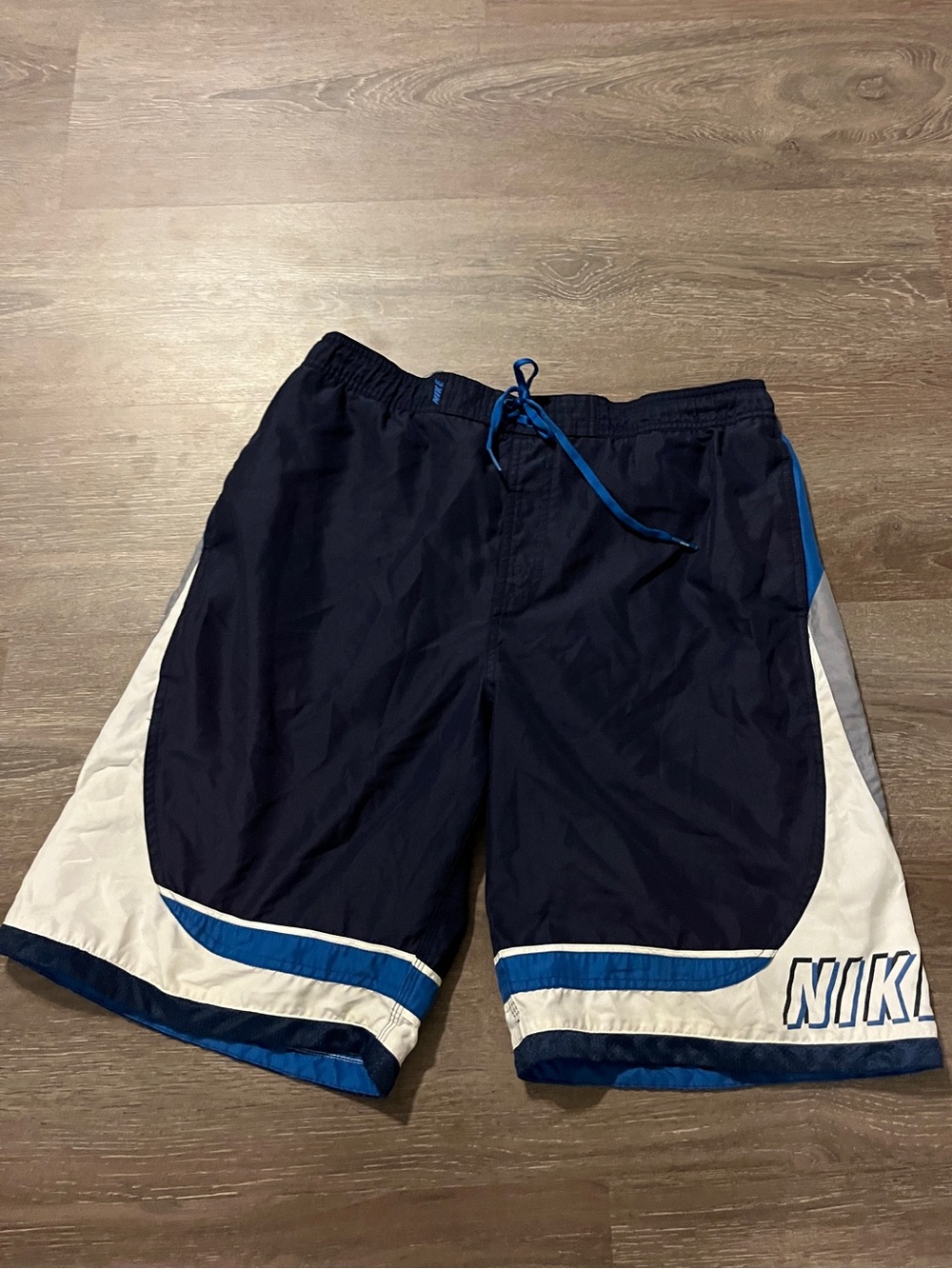 Nike Men’s Navy Swim Board Shorts with White & Royal Blue Accents size large
